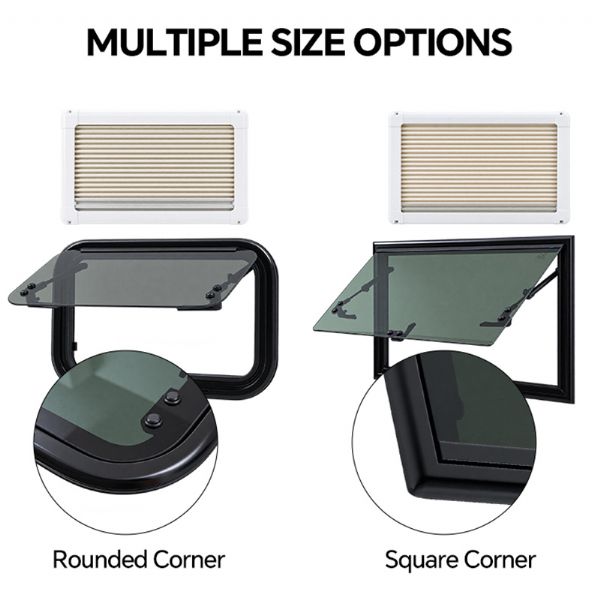 RV Tempered Push-out Window with Pleated Shade - 70A59N