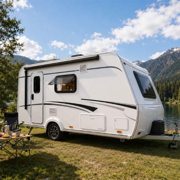 RV Tempered Push-out Window with Pleated Shade - 70A59N